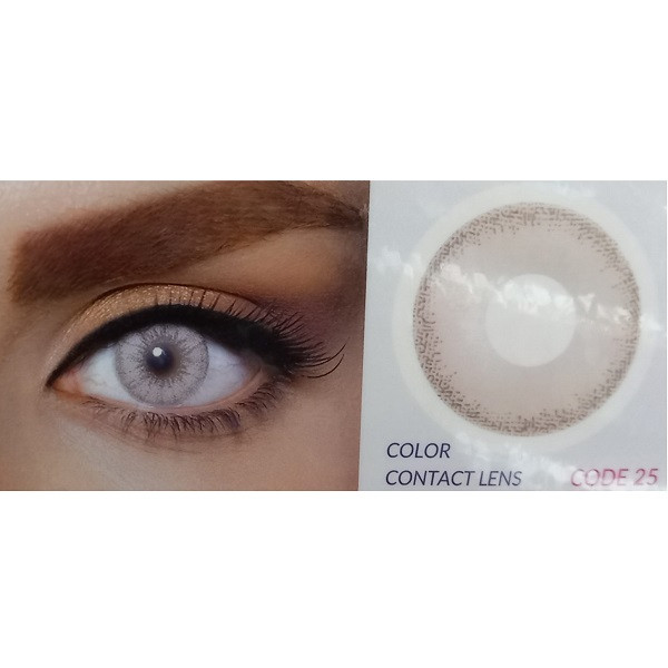 لنز چشم لئا شماره 25 رنگ طوسی یخی دور دار