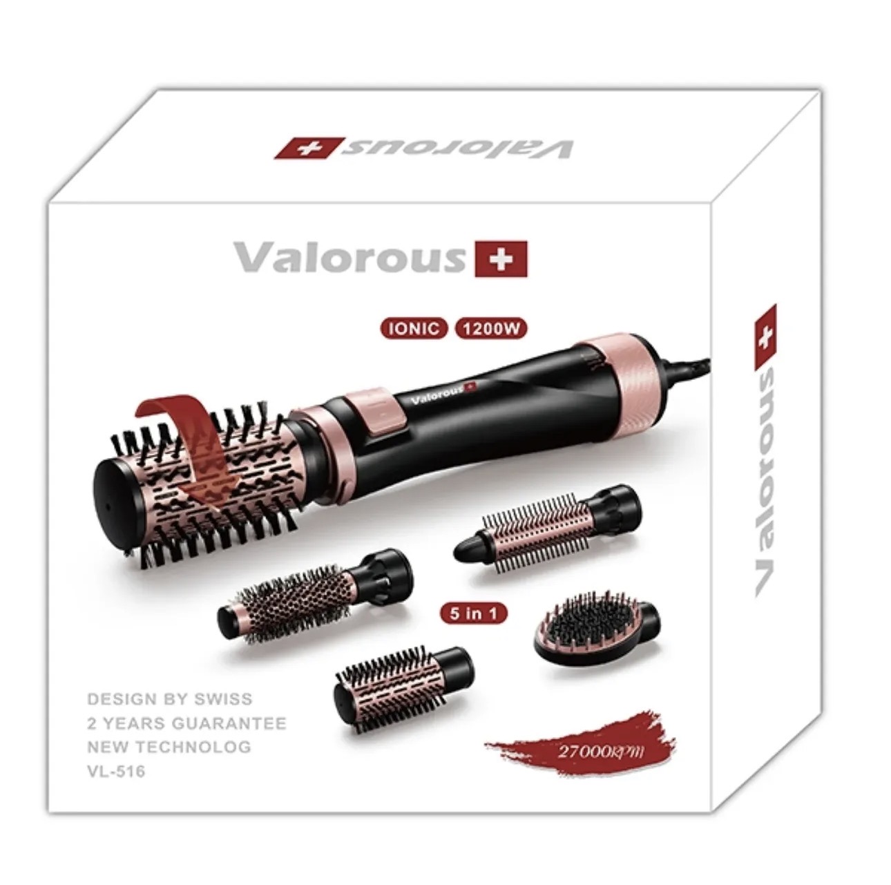 سشوار چرخشی برس‌دار حالت‌دهنده 1200 وات والوروس مدل VL–516
