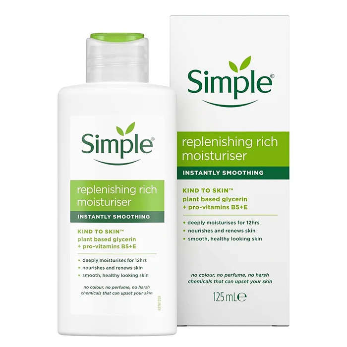 آبرسان مرطوب کننده سیمپل مدل Replenishing rich حجم ۱۲۵ میل | گالری تیارآ